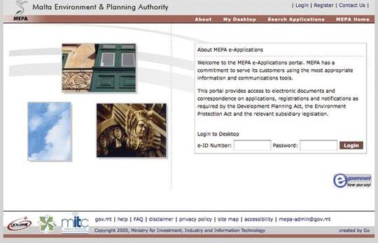 Mepa's e-Applications portal