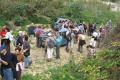 Ramblers trying to understand how the two cars came to be dumped there.